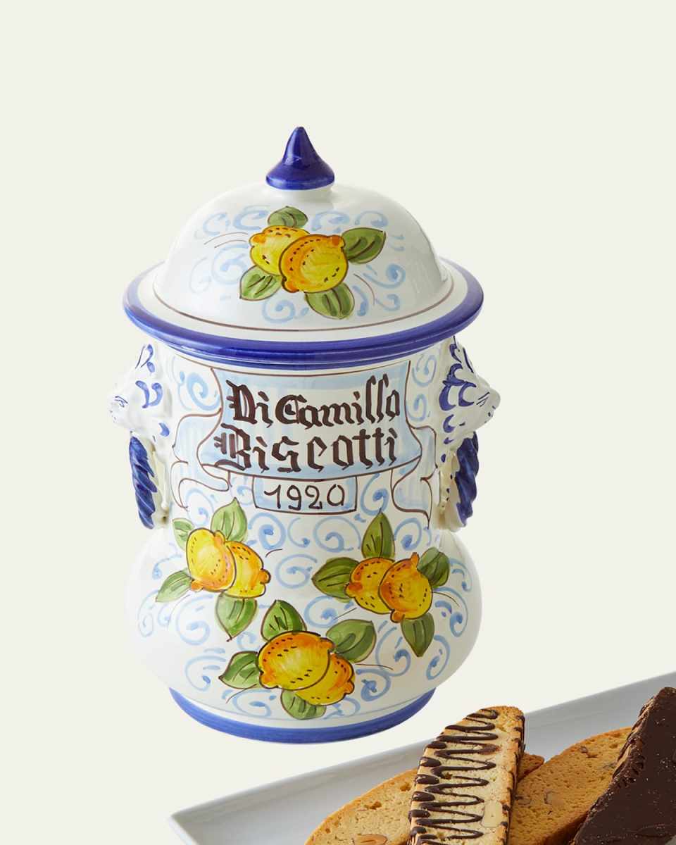 Il Faso Limone e Leone Biscotti Jar, 13 oz.